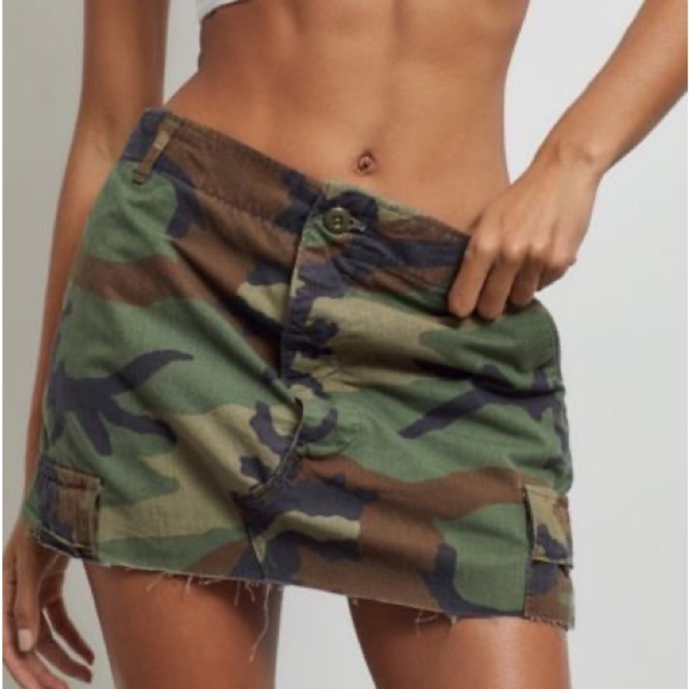 Urban Renewal Recycled Low Rise Camo Mini Skirt